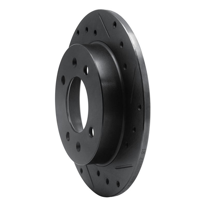 Hyundai Tiburon Brake Rotor (1) - Rear Right - R1 Concepts - Drilled & Slotted - Black - `97-`06